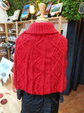 100% Australian Wool Red Poncho