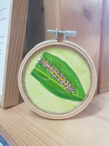 Lime Leaf Catapillar Original Watercolour