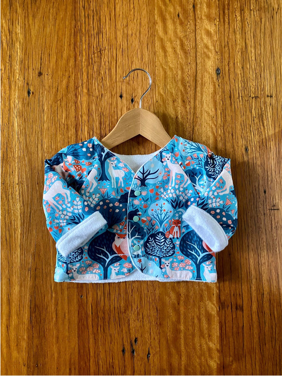 Jacket - blue woodland animals