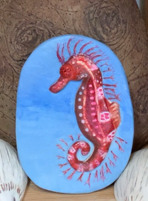 Ceramic relief tiles-sea dragons/seahorse