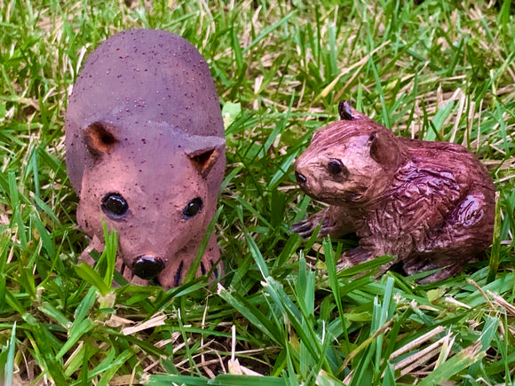 Small ceramic wombat