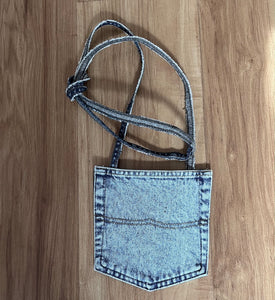 Denim Pocket Cross Body Shoulder Mini Bag UPCYCLED from  Jeans