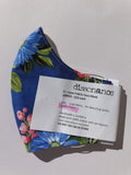 3 Layer Fabric Face Mask - Blue and Pink Floral