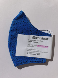 3 Layer Fabric Face Mask - Blue Spots