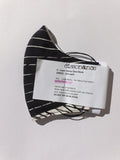 3 Layer Fabric Face Mask - Black and White Abstract