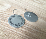 Flower Wreath Stamped Disc Earrings