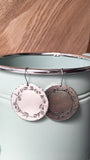 Flower Wreath Stamped Disc Earrings