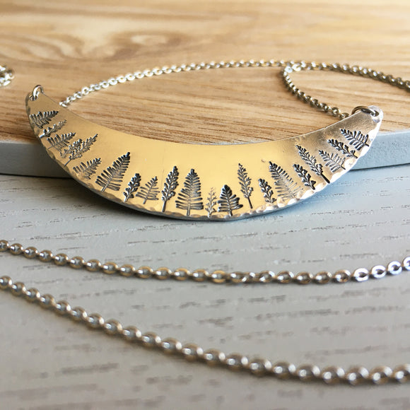 Hand Stamped Forest Necklace