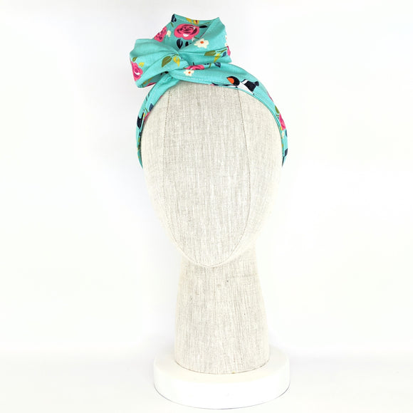 Wire Wrap Headband - Turquoise, Blue Birds and Flowers