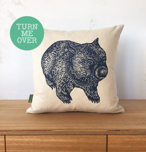 Wombat front + back cushion – navy