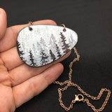 Misty Forest Enamel necklace
