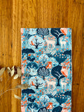 Burp cloth - blue woodland animals - organic cotton & hemp