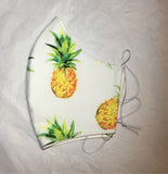 3 Layer Fabric Face Mask - Pineapple Pattern