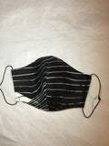 3 Layer Fabric Face Mask - Black and White Abstract