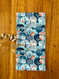 Burp cloth - blue woodland animals - organic cotton & hemp