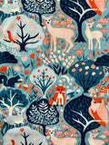 Burp cloth - blue woodland animals - organic cotton & hemp