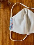 Mask - pastel blue ditsy floral
