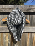 Jersey Loop Scarf - Black and White Spot