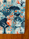 Wash cloth - blue woodland animals
