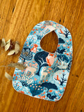 Bib - blue woodland animals