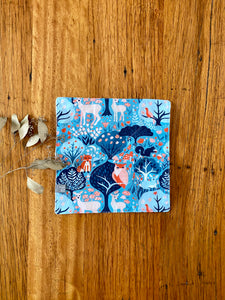 Wash cloth - blue woodland animals