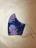 3 Layered Face Mask - Hydrangea Pattern