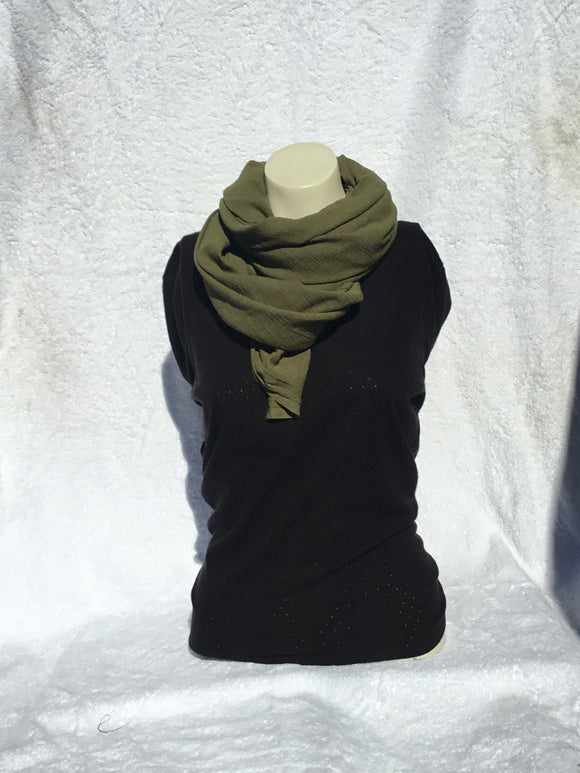 Cotton Scarf - Dark Khaki Green