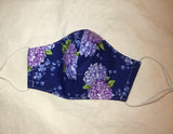 3 Layered Face Mask - Hydrangea Pattern