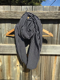 Jersey Loop Scarf - Black and Grey Stripe