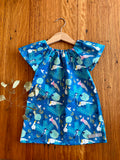 Dress - teal cockatoos and galahs