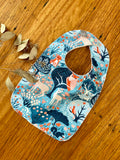 Bib - blue woodland animals