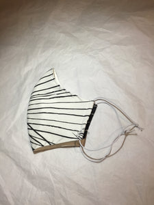 3 Layered Face Mask - White and Black Pattern