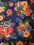 3 Layer Fabric Face Mask - Blue and Pink Floral