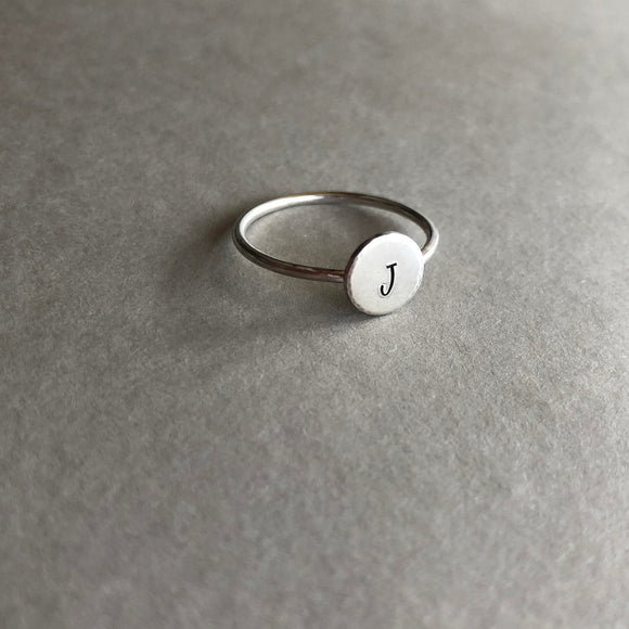 Sterling Silver Initial Ring